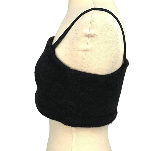 Gymshark Women's M Whitney Eyelash Knit Bandeau Black Lounge Casual - Picture 2 of 10